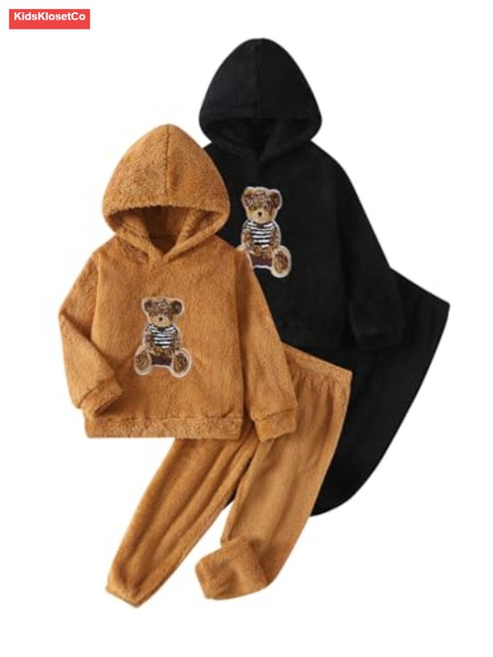 Boys 4-Piece Pullover Sweatshirt and Pants Set Fleece